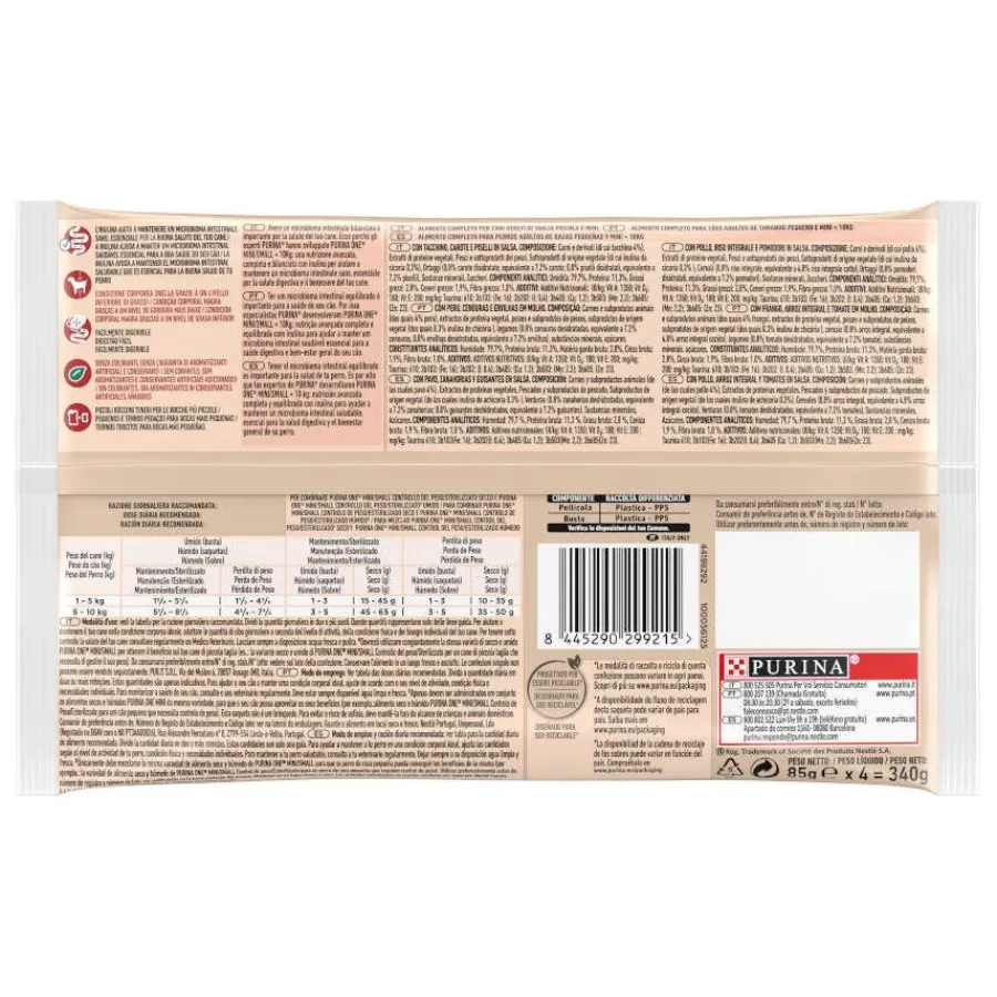 Purina One One Adult Mini Small Weight Control Pollo y Pavo en Salsa sobre para perros Sale