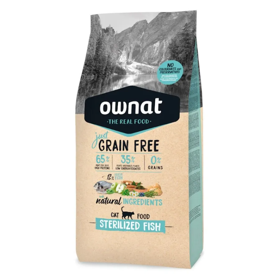 Ownat Just Grain Free Esterilizado Pescado pienso para gatos Online