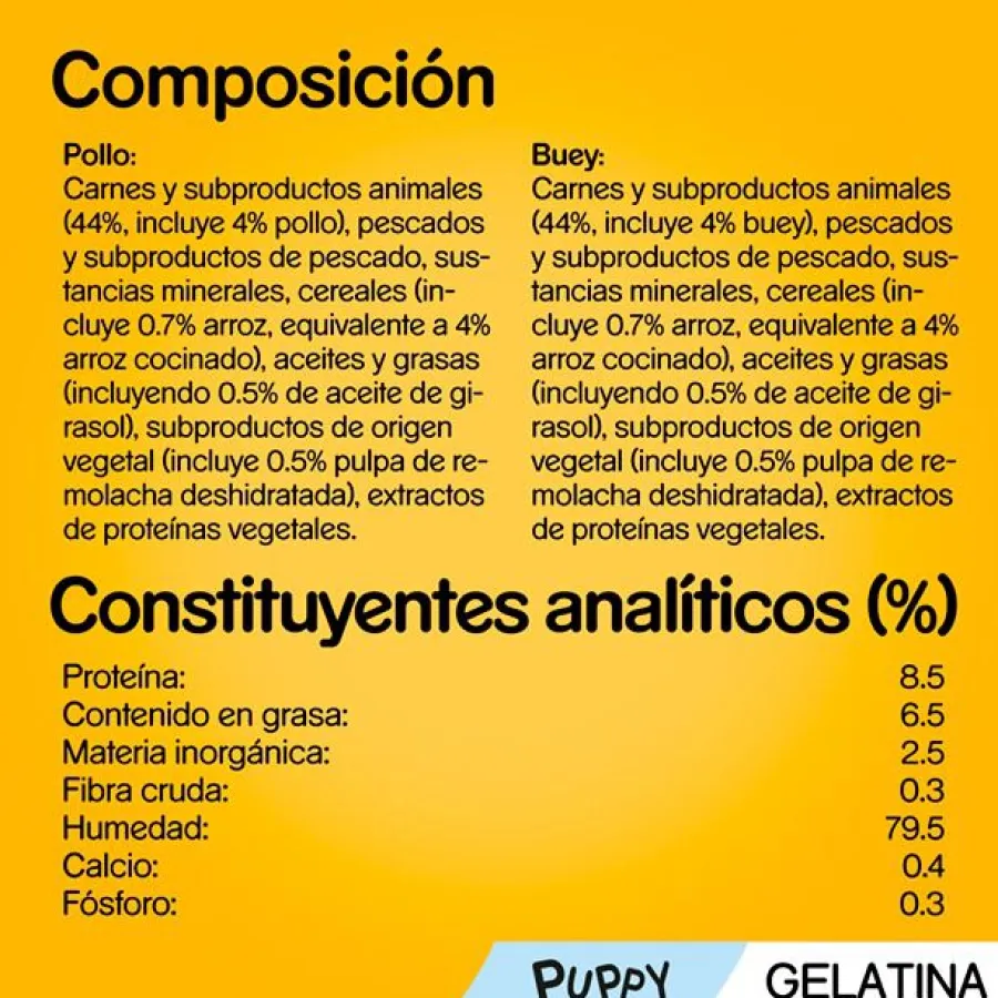 Pedigree Pollo y Buey con Arroz Gelatina en Bolsita para Cachorros - Multipack New