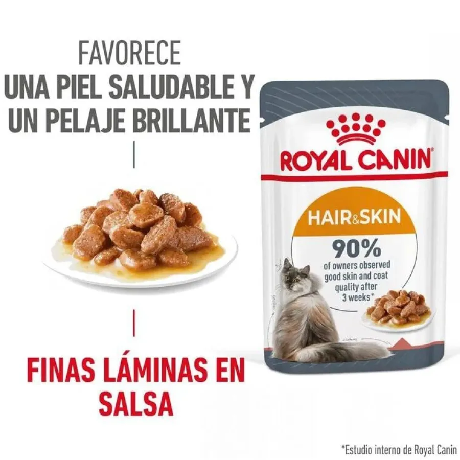 Royal Canin Hair and Skin sobre en salsa para gatos Sale