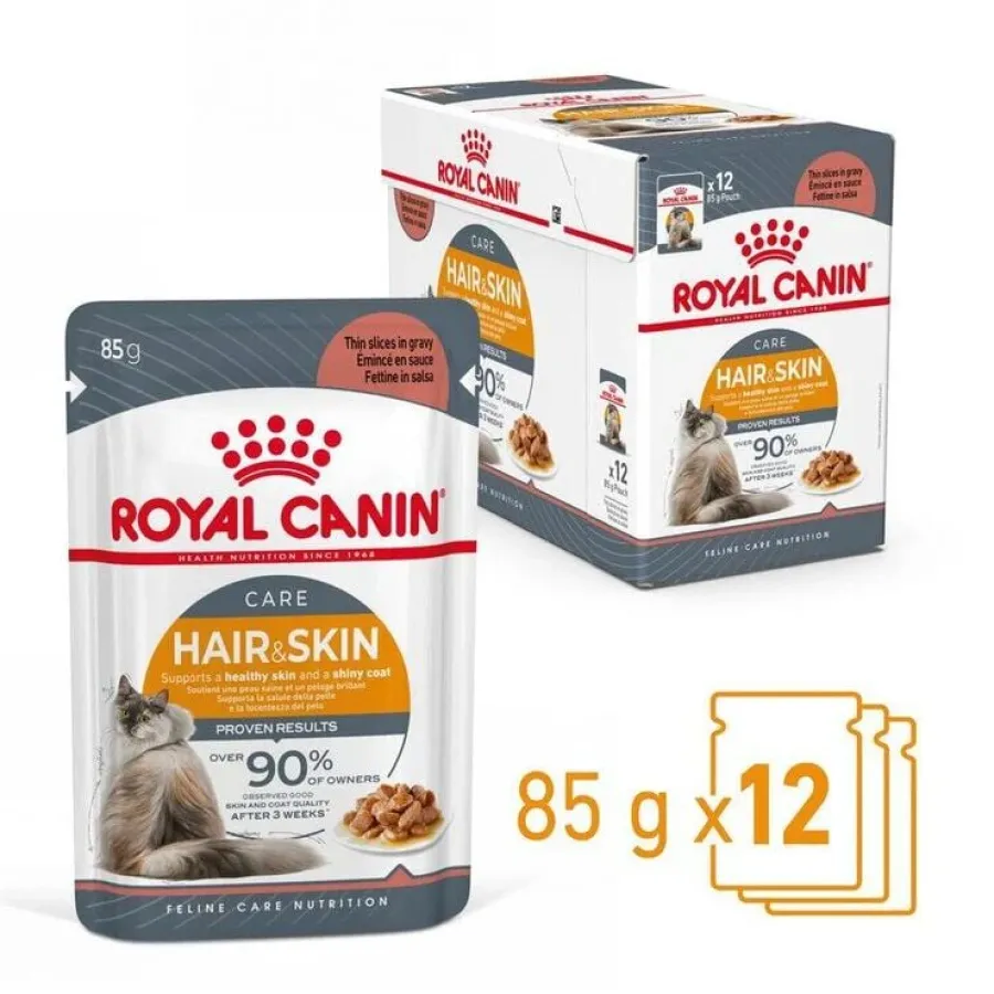Royal Canin Hair and Skin sobre en salsa para gatos Sale