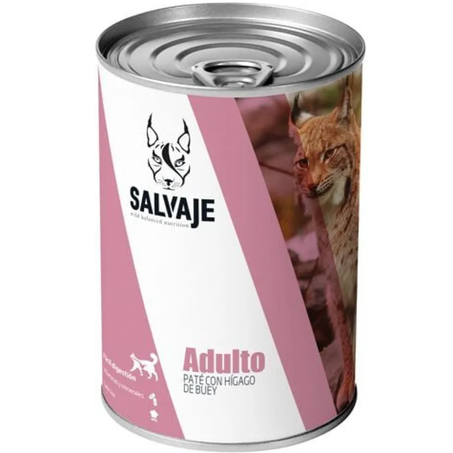 Salvaje Original Adulto Hígado de Buey en Paté lata para gatos New
