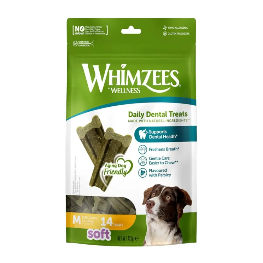 Whimzees Snacks Dentales Soft Value Bags M para perros Discount