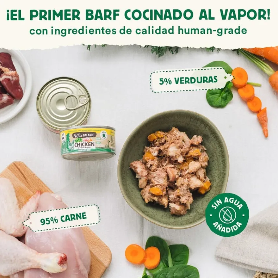 Wild Balance BARF Pollo y Vegetales lata para gatos New