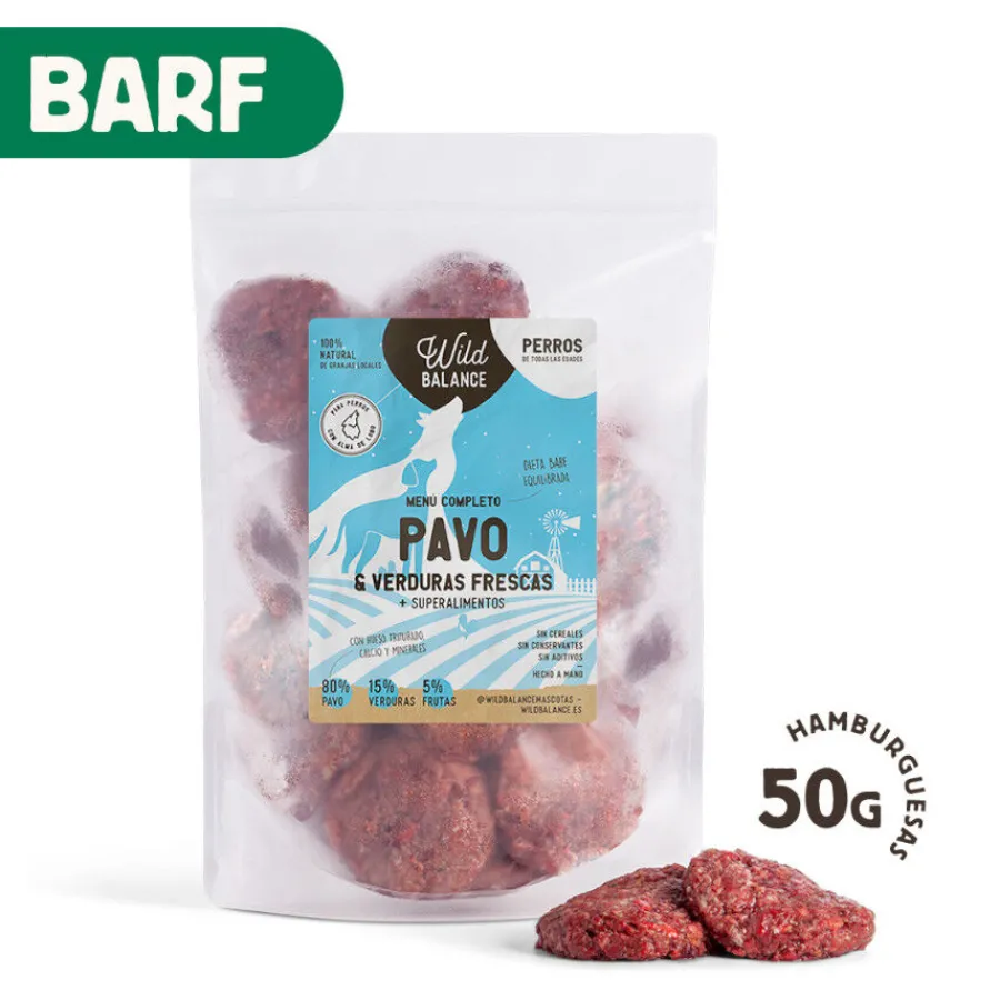 Wild Balance Menú Barf pavo con verduras comida congelada para perros Outlet