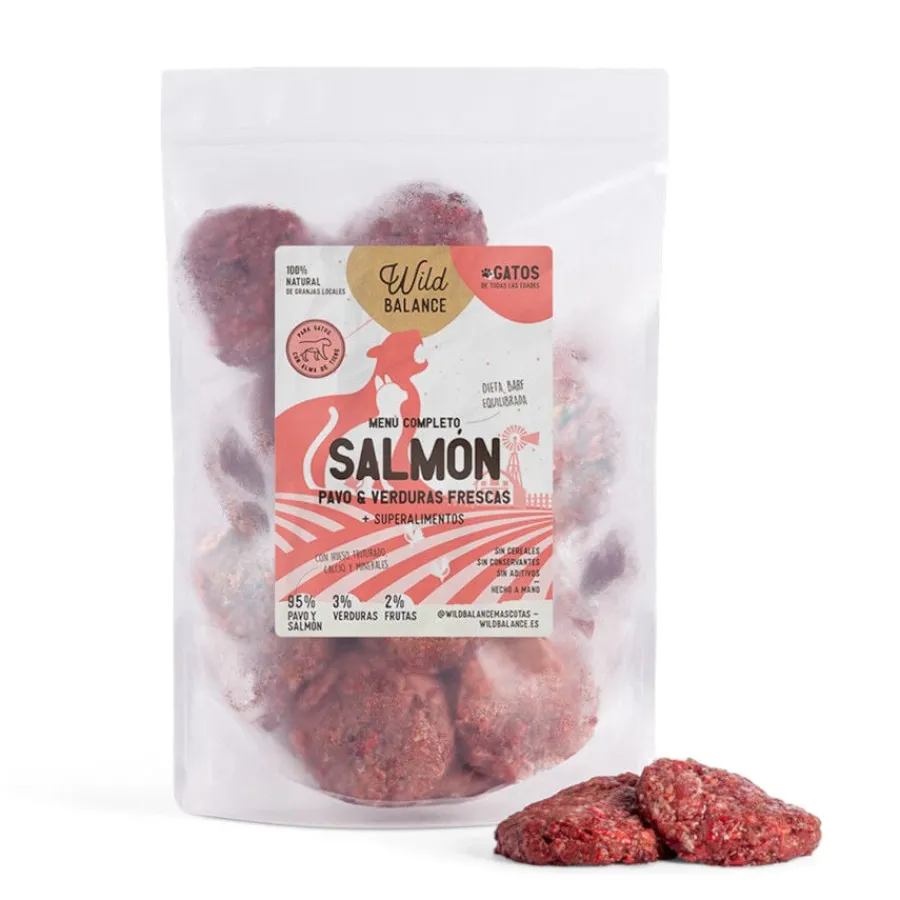 Wild Balance Menú Barf salmón pavo y verduras comida congelada para gatos Hot